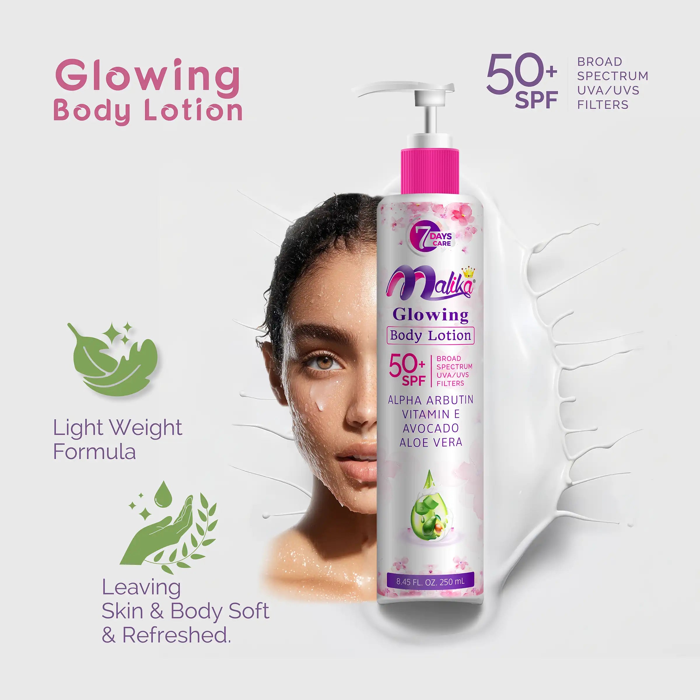 Malika GLOWING Face & Body Lotion