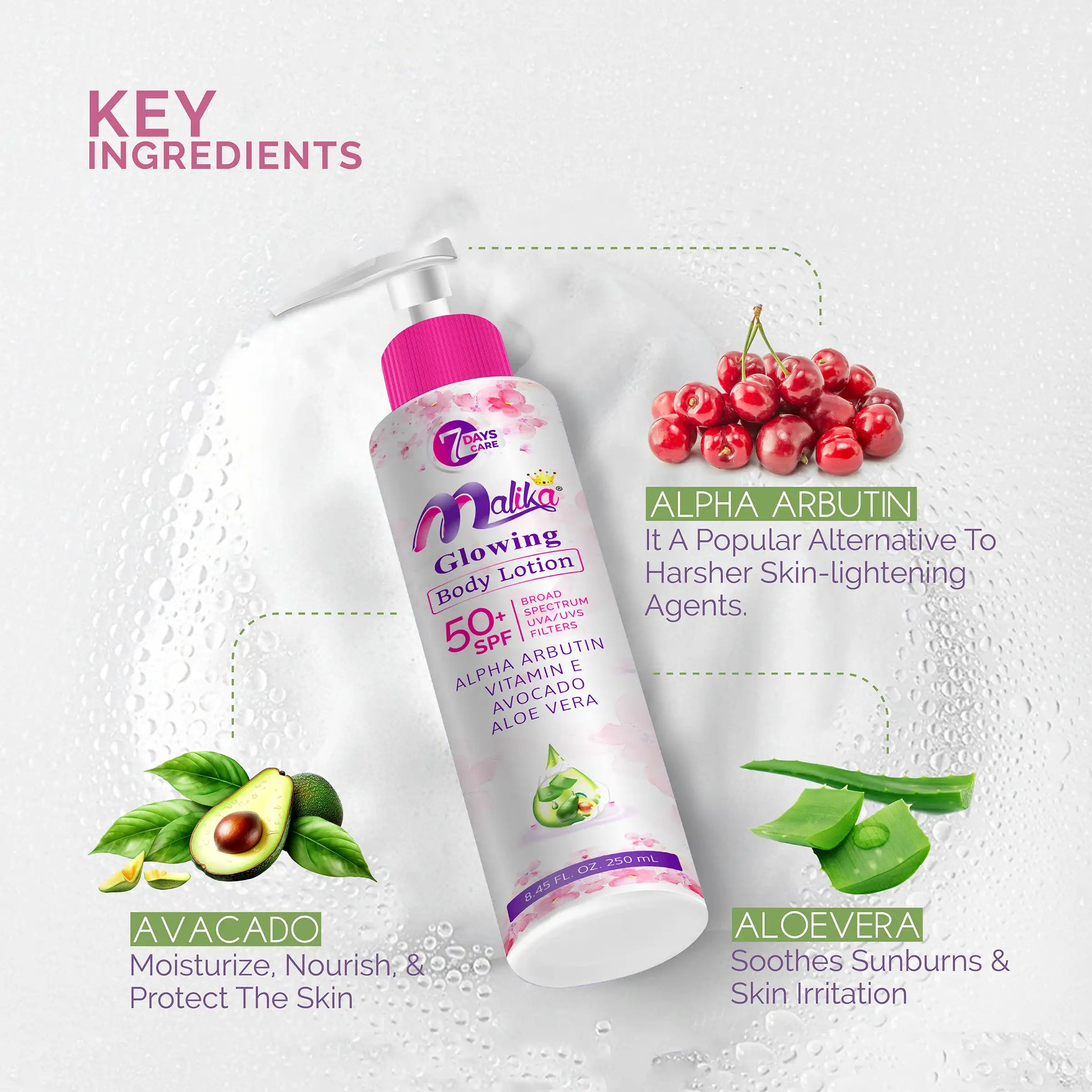 Malika GLOWING Face & Body Lotion