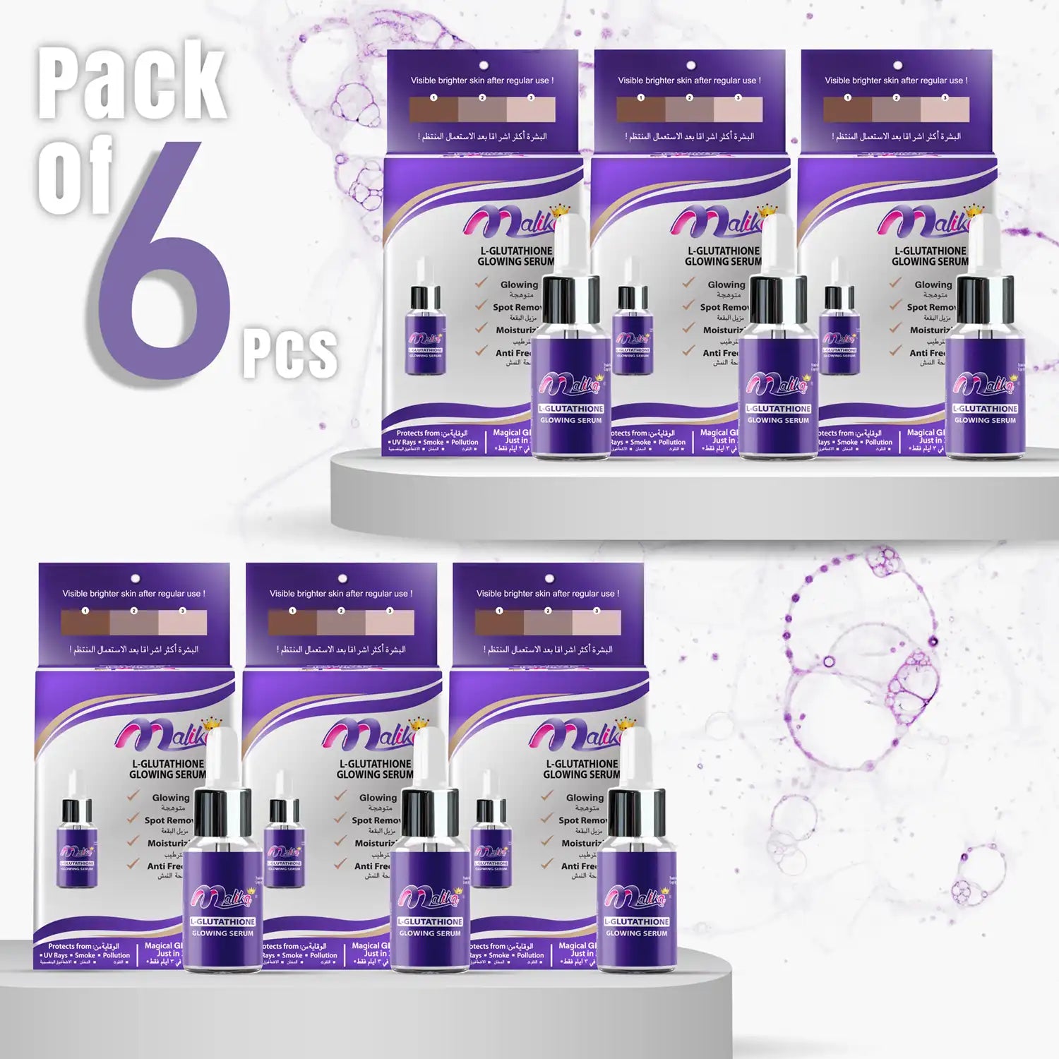 Malika Serum 6 peice Dispenser