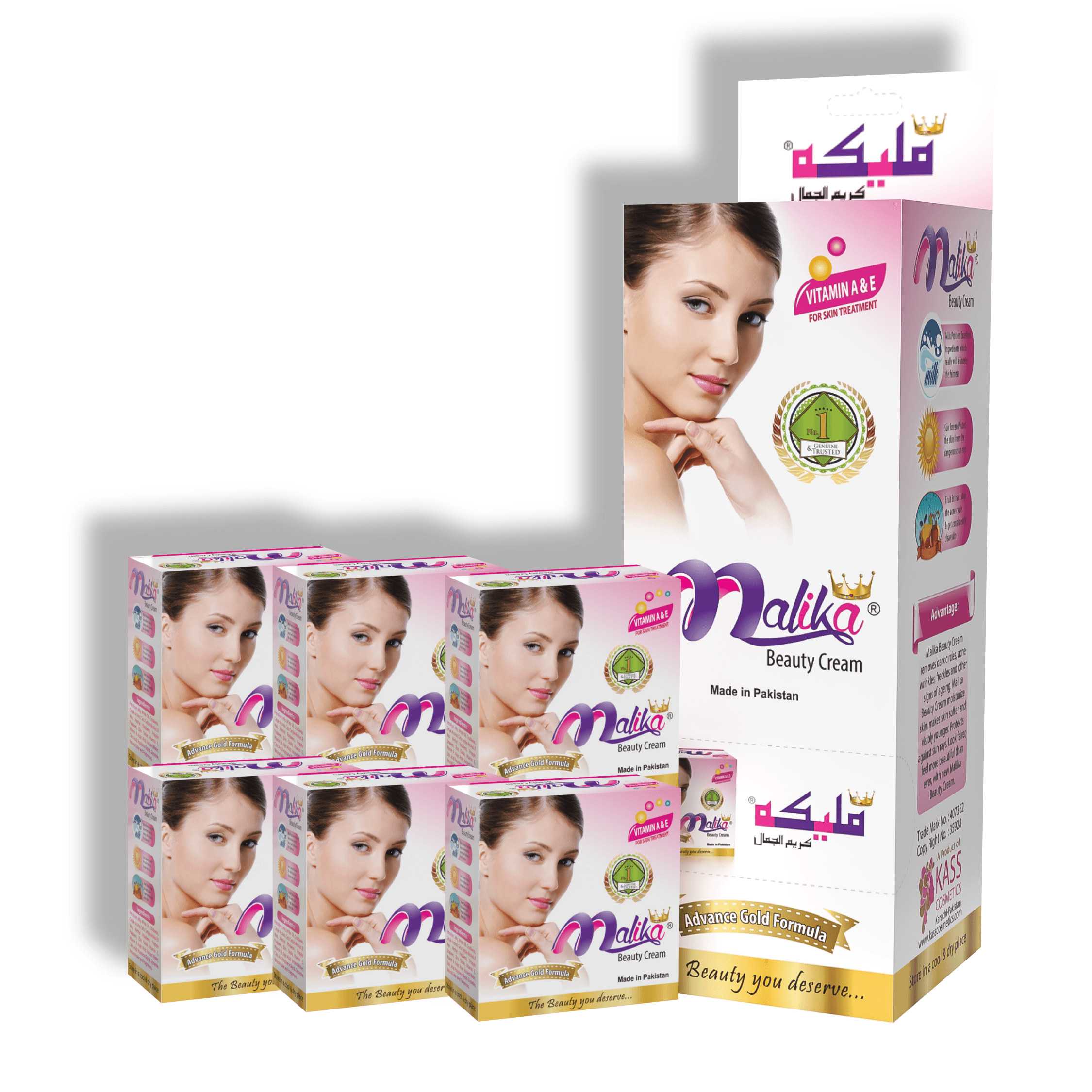 Malika Small 6 pc Dispenser With Free Gift