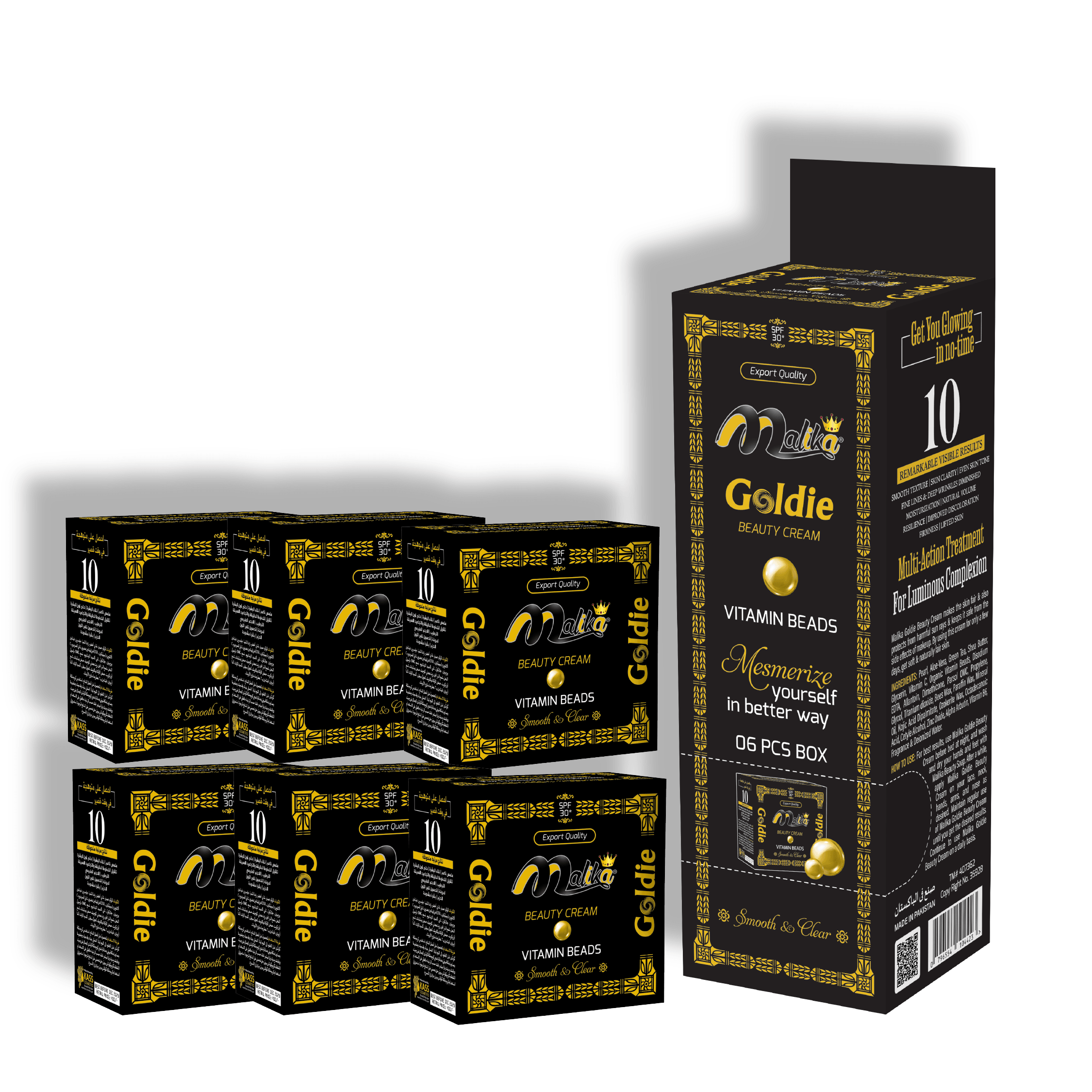 Malika Goldie 6 pc Dispenser With Free Gift